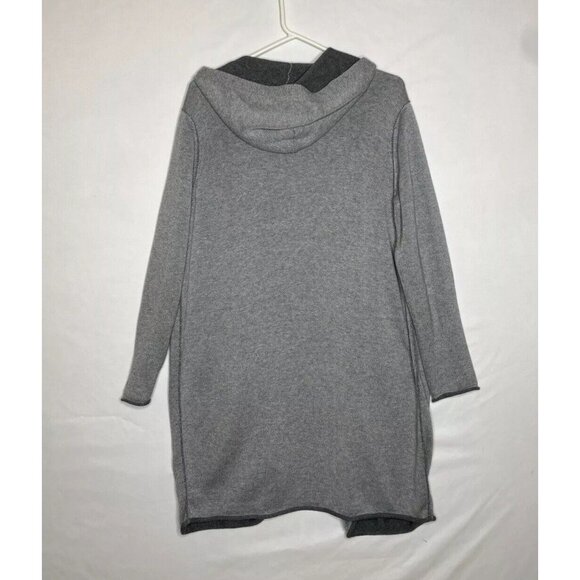 Eileen Fisher Organic Cotton Hooded Long Grey Cardigan Women’s Size Small S/P - Picture 5 of 8